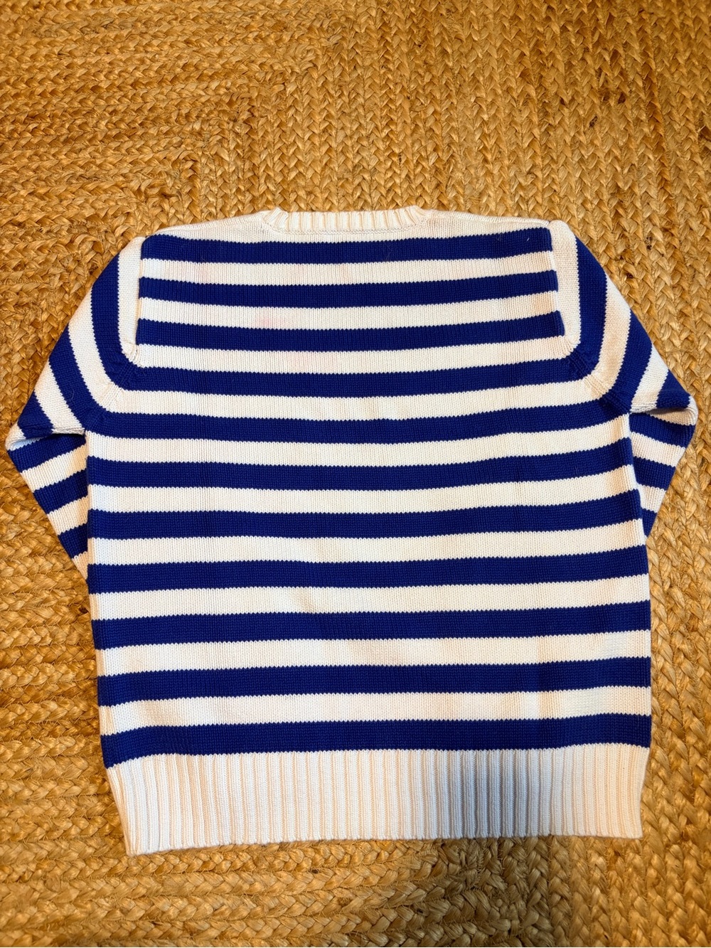 Lauren Ralph Lauren Blue & White Striped Crewneck Sweater - Picture 2 of 4